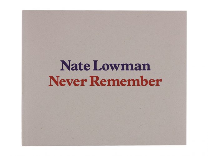 Nate Lowman - Never Remember