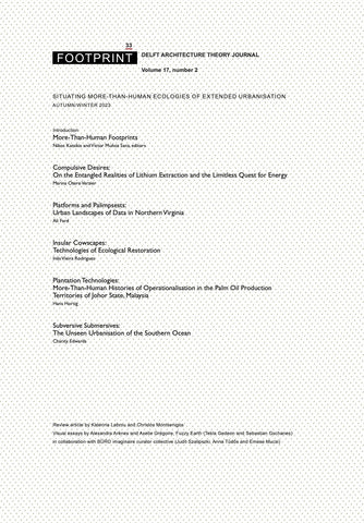 Footprint 33 - Situating More-Than-Human Ecologies of Extended Urbanisation