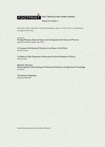 Footprint 37 - Architectural Theories, Their Performance, Quality and Effect: An Appraisal