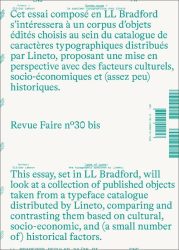 Faire - To look at things #30 bis - Types of types: the typographic specimen by Lineto